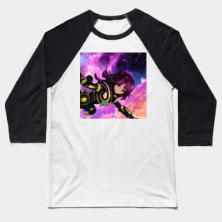 Anime Girl Floating in Space Baseball T-Shirt